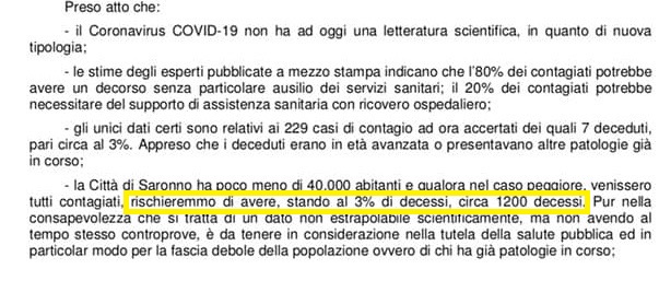 Coronavirus Bufera Politica Sulla Frase Shock Del Sindaco Di Saronno Il Pd Attacca Lui Replica Strumentalizzazioni Varesenoi It