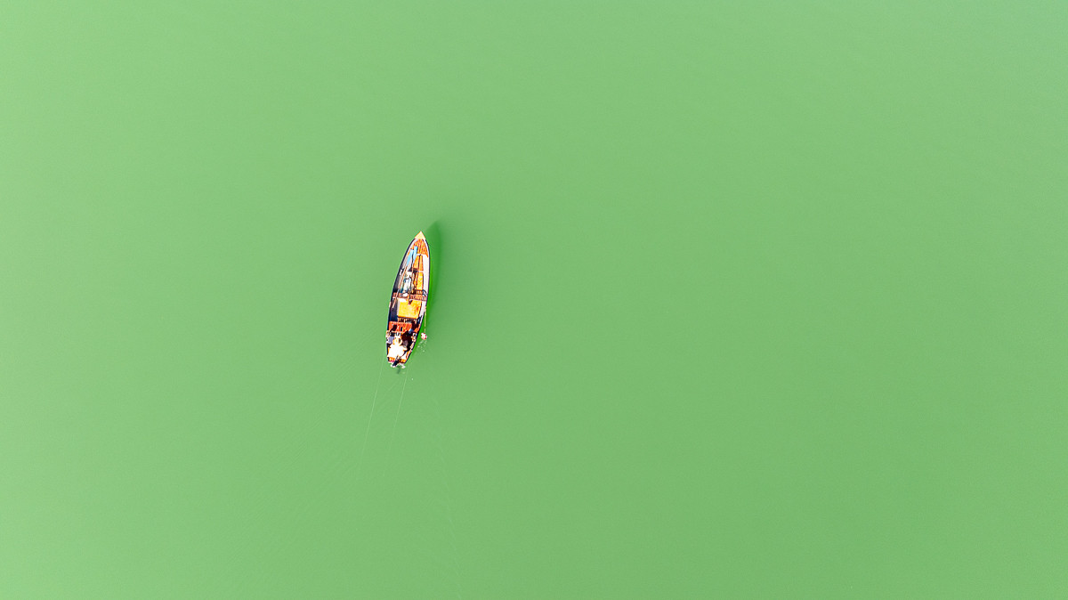 VIDEO. Il lago di Varese visto dall'alto: l'effetto del caldo e le alghe, tra fiume azzurro e verde smeraldo