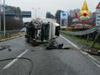 Camion ribaltato sulla superstrada a Malpensa