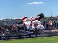 La coreografia pre partita della curva biancorossa