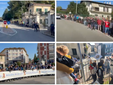 Folla sui punti più spettacolari del percorso: dall'alto in senso orario Casciago, Morosolo, Luvinate con tanti bimbi e piazzale Libertà a Casbeno