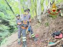 L'intervento dei vigili del fuoco a Duno