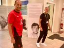 Max Allegri all'arrivo oggi al Centro Polispecialistico Beccaria di Varese accompagnato da Stefano Bettinelli Max Allegri all'arrivo oggi al Centro Polispecialistico Beccaria di Varese accompagnato da Stefano Bettinelli