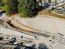 Il cantiere del sottopasso AlpTransit di Laveno visto dall'alto