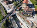 Una ripresa dall'alto del cantiere AlpTransit di Laveno di aprile 2025 Una ripresa dall'alto del cantiere AlpTransit di Laveno di aprile 2025