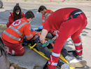 I soccorsi per l'incidente avvenuto questa mattina in via XXV aprile a Varese