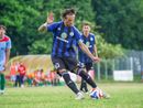 Doppietta finale (la seconda rete su rigore) con 21 gol tra campionato e Coppa per capitan Scapinello (foto Samuele Lucchi - Solbiatese Calcio 1911)
