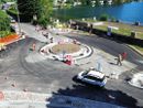 I lavori di realizzazione della rotonda a Porto Ceresio