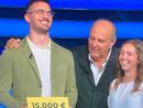 Marco da Besano e la fidanzata chiamati da Gerry Scotti per l'applauso finale del pubblico in studio e da casa