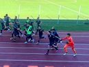 I giocatori del Varese mano nella mano corrono sotto la curva a fine partita I giocatori del Varese mano nella mano corrono sotto la curva a fine partita