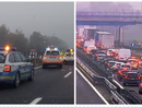 A sinistra: i soccorsi ad Origgio. A destra: auto in coda a Castronno A sinistra: i soccorsi ad Origgio. A destra: auto in coda a Castronno