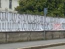 Vicenda stadio, striscione contro l'amministrazione spunta davanti al Comune