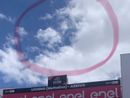 Il volto di Marco Pantani tra le nuvole sul cielo del Giro d'Italia al Mottolino