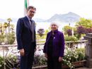 Il ministro Giorgetti con Yanet Yellen al G7 di Stresa (foto Adnkronos)