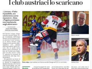 Il Giornale di Vicenza riassume così l'esclusione dell'Asiago dall'ICE e il futuro dei giallorossi