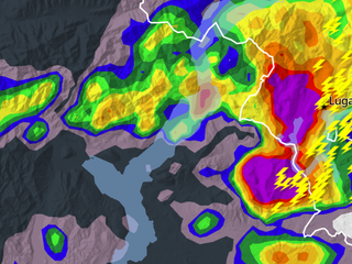 La situazione dal radar di MeteoSvizzera prima delle 18 La situazione dal radar di MeteoSvizzera prima delle 18