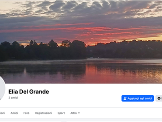 Il profilo Facebook riaperto da Elia Del Grande