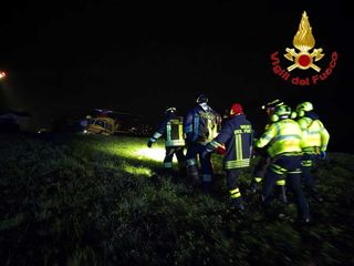 Le immagini del grave incidente stradale di stanotte a Germignaga