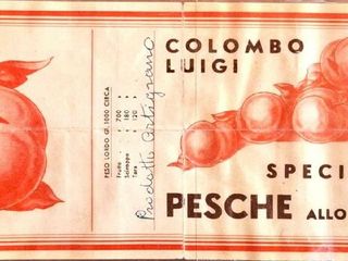 La storica etichetta delle pesche di Monate