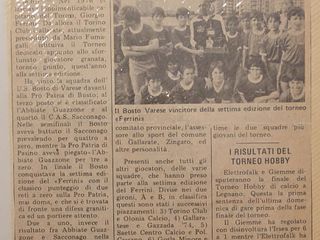 La vittoria del Bosto al Torneo Giorgio Ferrini sulle pagine della Prealpina La vittoria del Bosto al Torneo Giorgio Ferrini sulle pagine della Prealpina