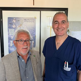 Il dottor Isidoro La Spina con Maurizio Colombo (a sinistra)