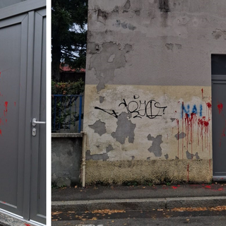 Vernice rossa contro la sede della Lega di Busto Arsizio