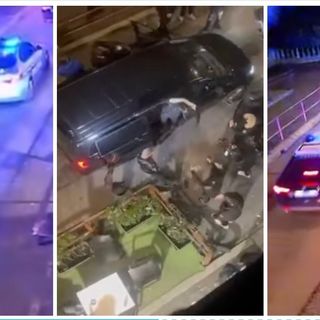Alcune immagini dell'arrivo delle forze dell'ordine in via Como tratte da un video diffuso sui social