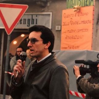 Maurizio Toniato durante una delle mobilitazioni, 30 anni fa