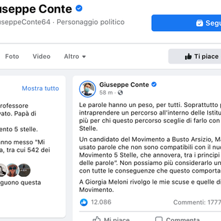 Il post di Giuseppe Conte