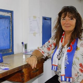 Patrizia Testa nella foto di Daniele Belosio: ai botteghini, come i tifosi l'hanno sempre vista in questi anni