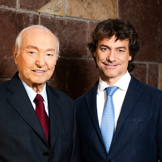 Piero Angela con il figlio Alberto, dalla sua pagina Facebook