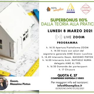 Superbonus 110%: lunedì 8 marzo un webinar per &quot;unire la teoria alla pratica&quot;