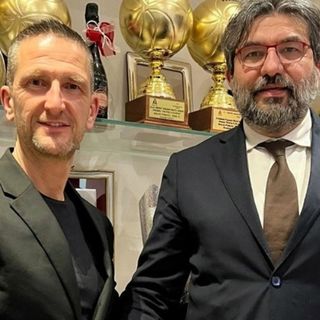 Nella foto, da sinistra: Paolo Mazzucchelli, Presidente Alfa; Giuseppe Pirola, Presidente Uyba