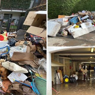 Una delle abitazioni più colpite dal maltempo a Olona, in via dei Molini Trotti