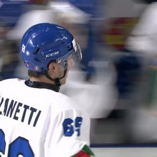 Marco Zanetti, 23 anni, malnatese segna il 3-1 del Blue Team alla Polonia nel Mondiale in Romania