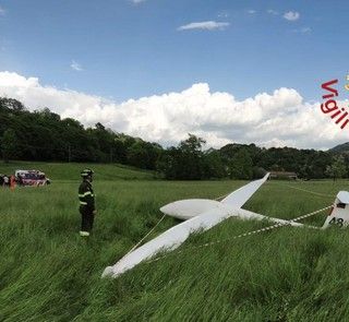 L'aliante interessato dalla manovra