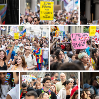 La marea del Varese Pride che ieri ha sfilato nel capoluogo (foto Galbiati)