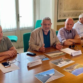 Illustrati stamattina a Villa Recalcati risultati e dettagli dei lavori sulla Provinciale 394 dir. Al centro il presidente di Provincia, Marco Magrini