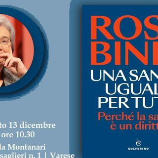 Rosy Bindi sabato a Varese per presentare il suo libro dedicato alla sanità