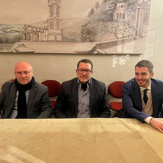 Da sinistra Franco Formato (Varese Ideale), Salvatore Giordano (Fratelli d'Italia), Luca Boldetti (Forza Italia)