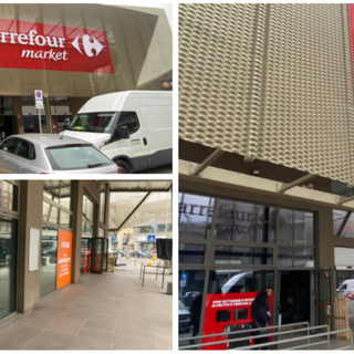 All'inizio di viale Belforte lavori in corso per la riapertura del supermercato a un passo da largo IV Novembre (foto scattate venerdì 9 gennaio)