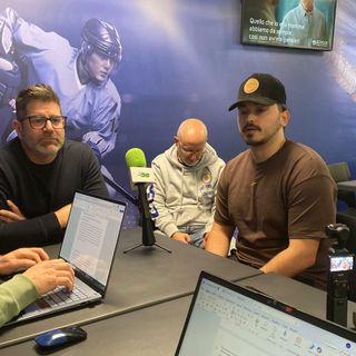 Christian Buono questa mattina al palaghiaccio per le sue prime parole da Mastino