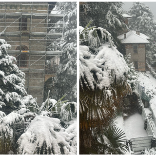 Nevicata in corso al Sacro Monte