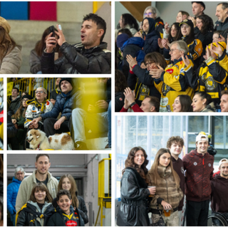 Emozioni giallonere in via Albani: qui sopra nella penultima foto in senso orario con tre giovani tifosi, e sotto nella prima della gallery, anche Carmine Buono presente ieri tra il pubblico