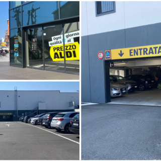 Il parcheggio del negozio Aldi di viale Belforte, la cui entrata è in via Quarnero, a disposizione del quartiere e dei varesini a disco orario