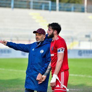 Roberto Gatti e Mattia Gabrielli, guida e capitano della Solbiatese (Foto Galbiati)