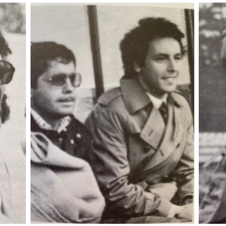 Beppe Marotta varesino e biancorosso nella stagione del "Miracolo a Varese" dell'81/82 con Fascetti in panchina ed esultante (a destra) dopo un gol al Bari davanti ai 12 mila del Franco Ossola (foto dal libro "Miracolo a Varese" di Natale Cogliati)