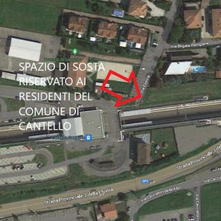 La mappa con indicato dove sorgerà l'area di sosta riservata ai cittadini di Cantello nella stazione di Gaggiolo