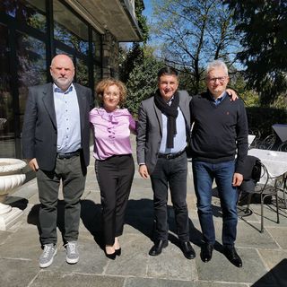 La nuova segreteria della Cisl dei Laghi (da sinistra Magon, Gilardoni, Palmisano, Gentile)