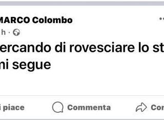 Lo screenshot della pagina Facebook del sindaco di Daverio Marco Colombo hackerata da ormai cinque giorni